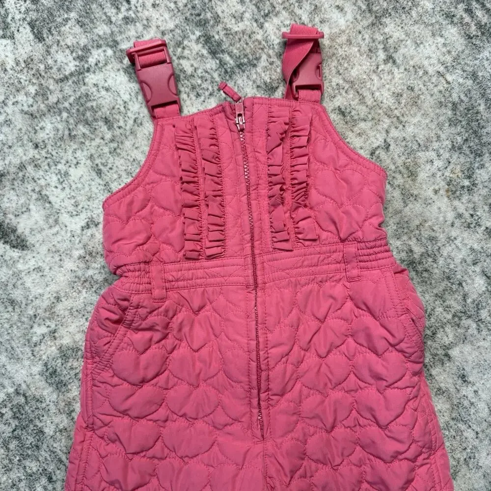 Baby GAP Fleece Lined Quilted Snow Pants Bibs Winter 3 Years 3T Toddler Pink